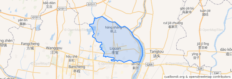 Mapa de ubicacion de 李官镇.