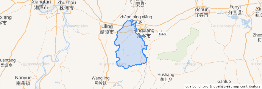 Mapa de ubicacion de 湘东区.