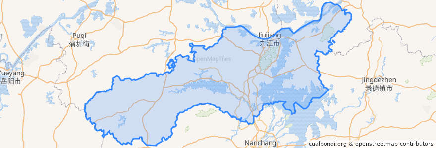 Mapa de ubicacion de Jiujiang.