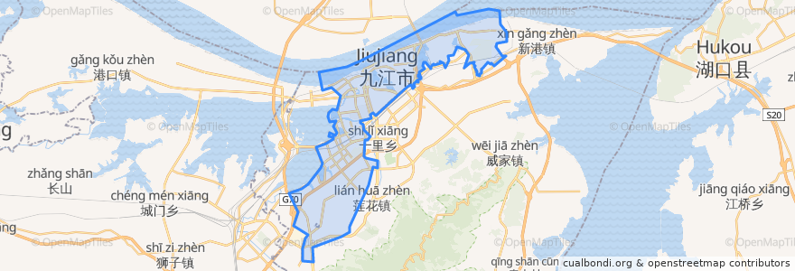 Mapa de ubicacion de 浔阳区.