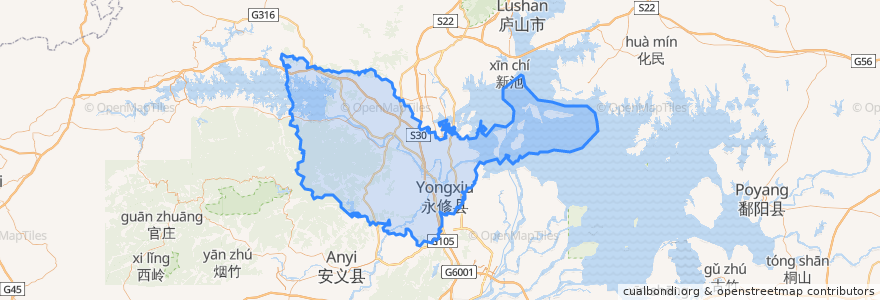 Mapa de ubicacion de 永修县.