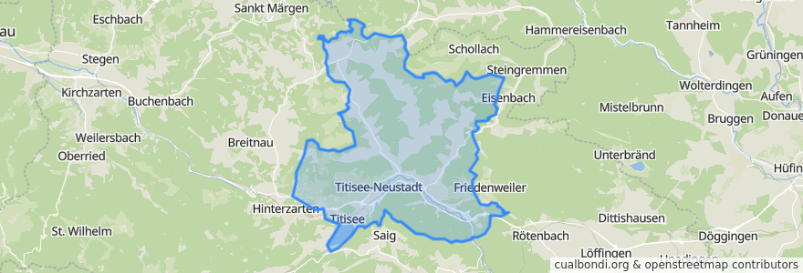 Mapa de ubicacion de Titisee-Neustadt.