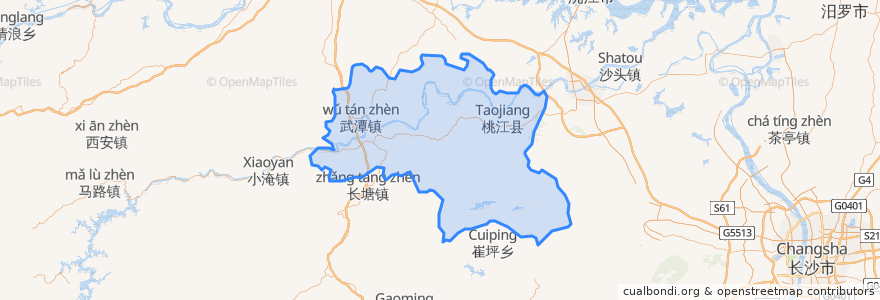 Mapa de ubicacion de 桃江县.