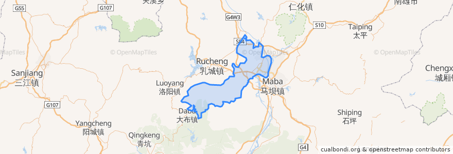 Mapa de ubicacion de 武江区.