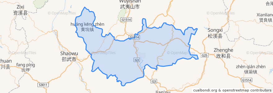 Mapa de ubicacion de Jianyang District.