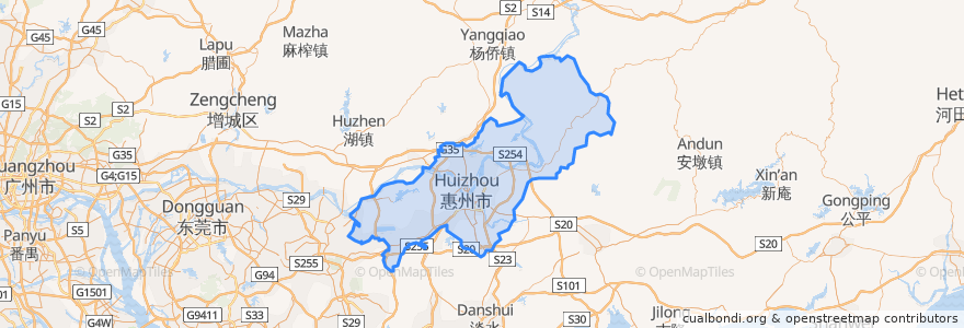 Mapa de ubicacion de 惠城区.