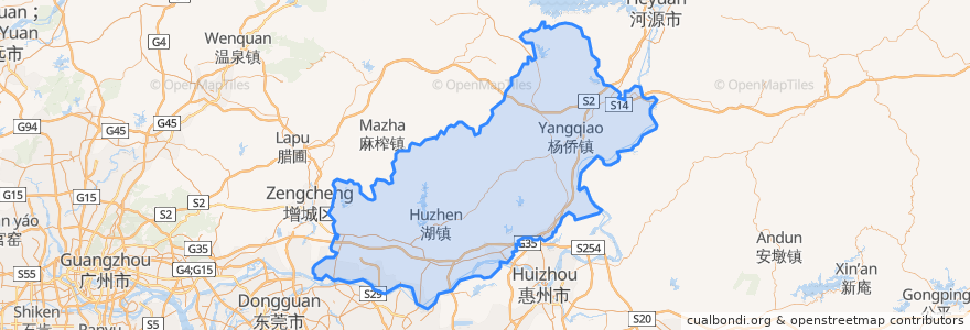 Mapa de ubicacion de 博罗县.