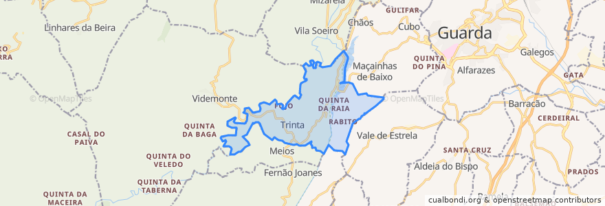 Mapa de ubicacion de Corujeira e Trinta.