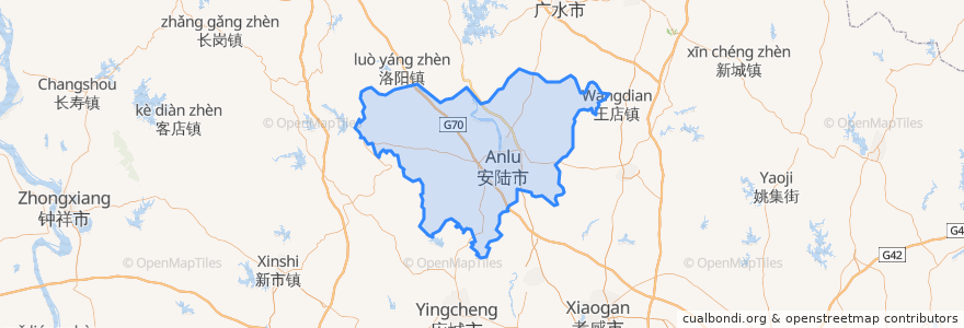 Mapa de ubicacion de 安陆市.