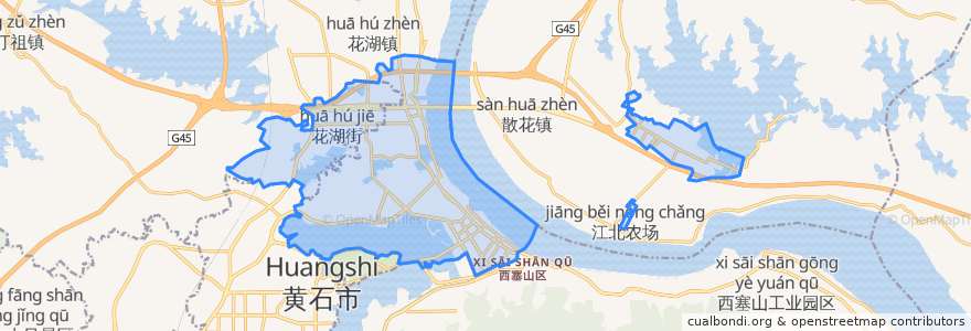 Mapa de ubicacion de 黄石港区.