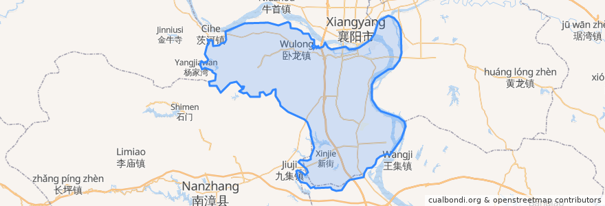 Mapa de ubicacion de 襄城区.