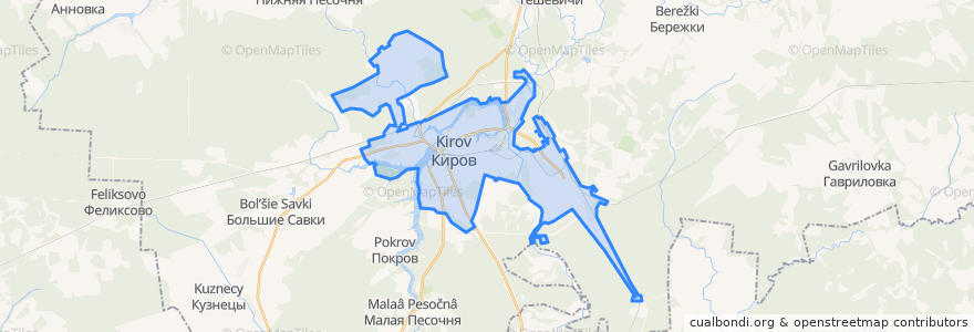 Mapa de ubicacion de городское поселение Киров.