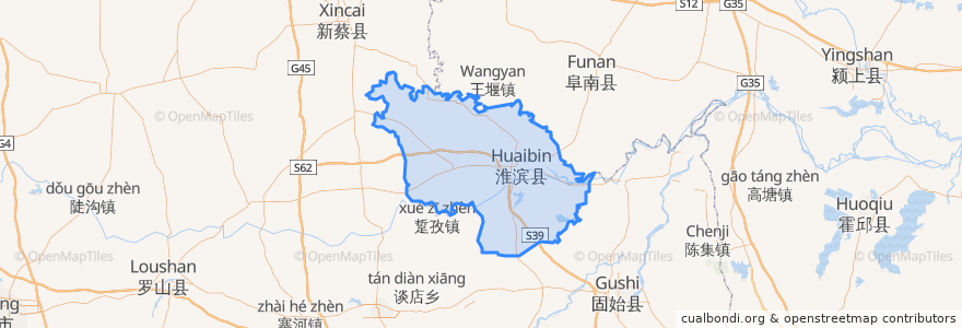 Mapa de ubicacion de 淮滨县.