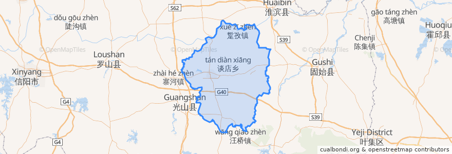 Mapa de ubicacion de 潢川县.