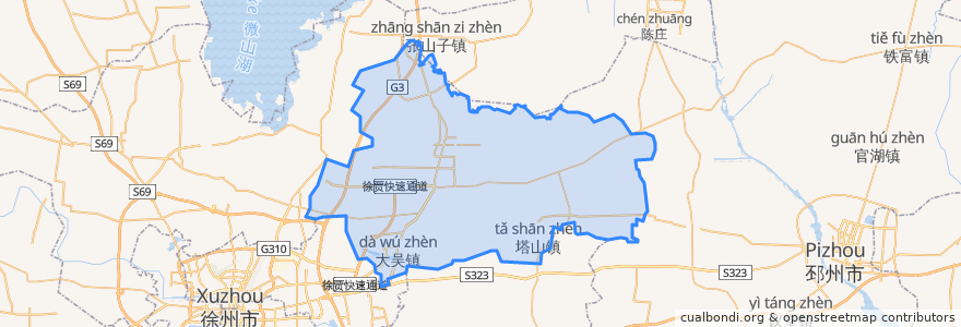 Mapa de ubicacion de 贾汪区.