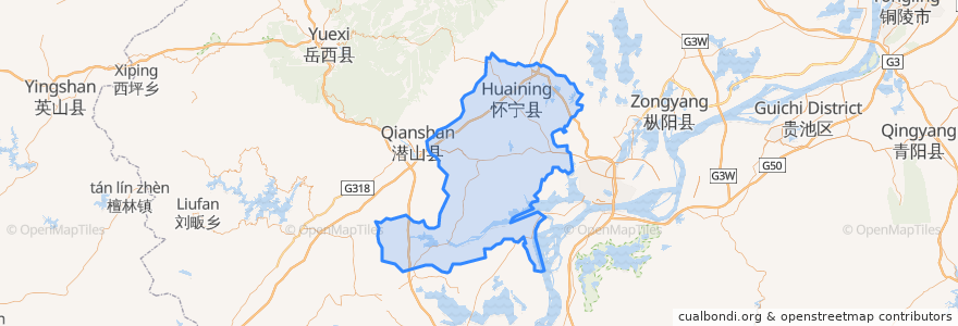 Mapa de ubicacion de 怀宁县.