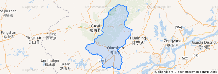 Mapa de ubicacion de 潜山市.