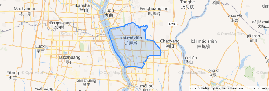 Mapa de ubicacion de 芝麻墩街道.