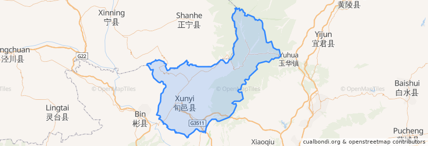 Mapa de ubicacion de 旬邑县.