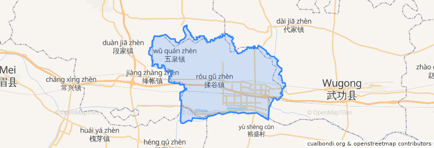 Mapa de ubicacion de 杨陵区 (Yangling).