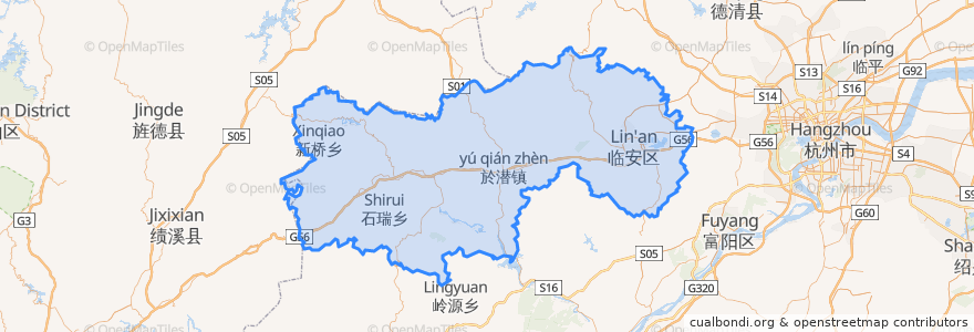 Mapa de ubicacion de Lin’an.