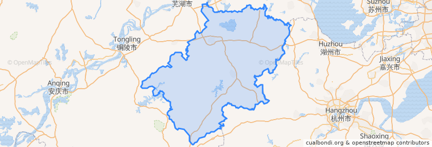 Mapa de ubicacion de Xuancheng City.