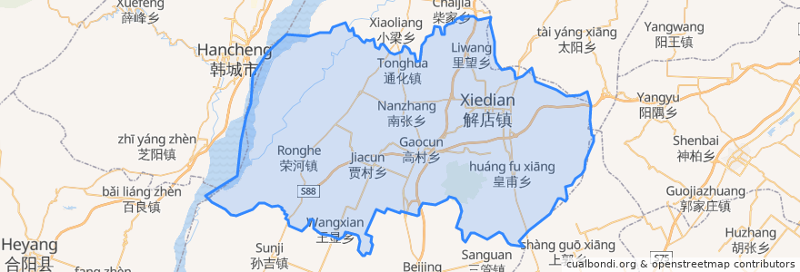 Mapa de ubicacion de 万荣县.