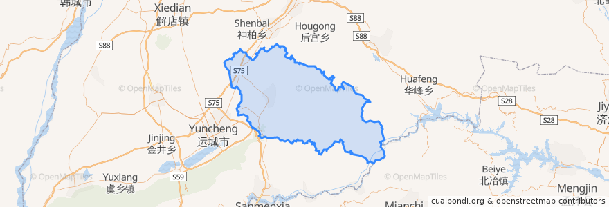 Mapa de ubicacion de Xia County.