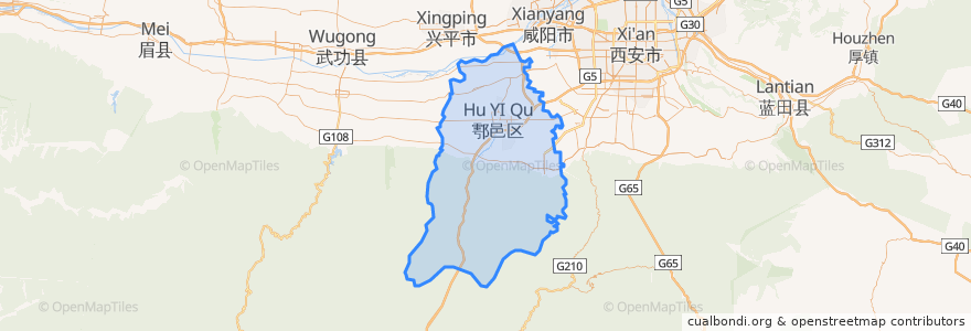 Mapa de ubicacion de 鄠邑区.