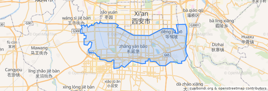 Mapa de ubicacion de 雁塔区.