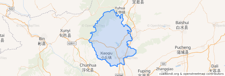 Mapa de ubicacion de 耀州区.