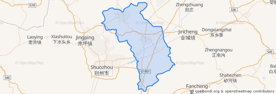 Mapa de ubicacion de Shanyin County.