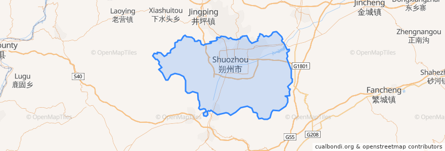 Mapa de ubicacion de 朔城区.