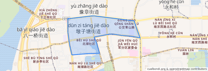 Mapa de ubicacion de 墩子塘街道.