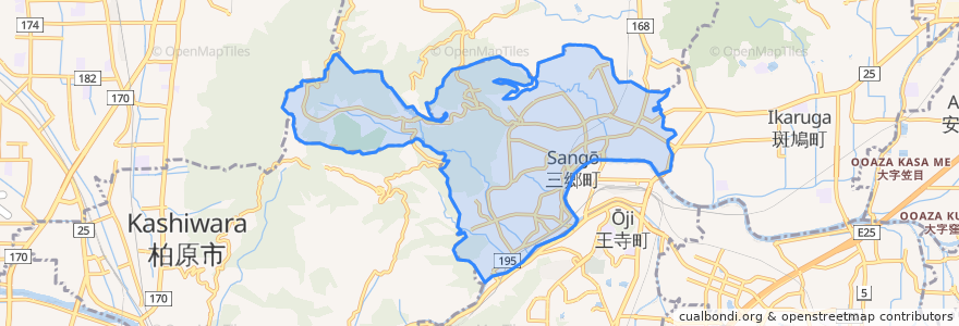 Mapa de ubicacion de 三郷町.