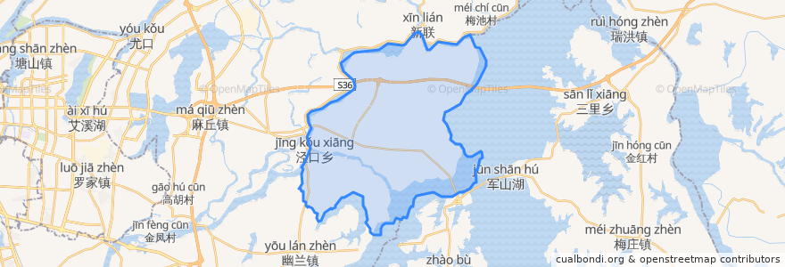 Mapa de ubicacion de 泾口乡.