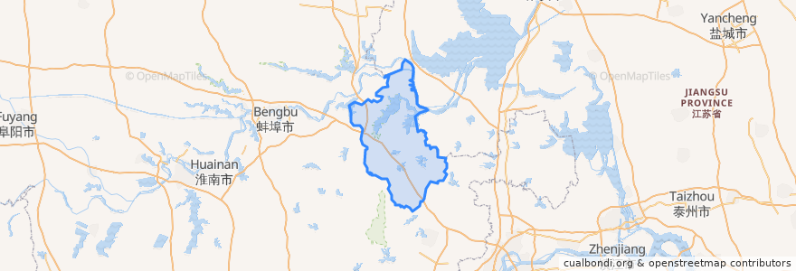 Mapa de ubicacion de Mingguang.