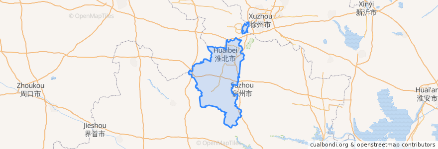 Mapa de ubicacion de 淮北市.