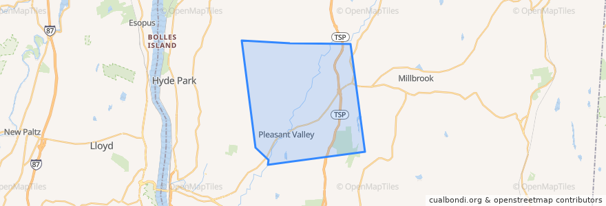 Mapa de ubicacion de Town of Pleasant Valley.