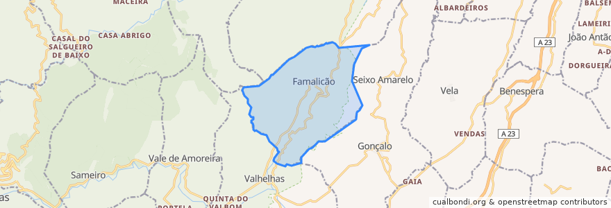 Mapa de ubicacion de Famalicão.