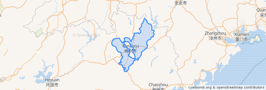 Mapa de ubicacion de 梅县区.