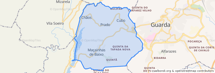 Mapa de ubicacion de Maçainhas.