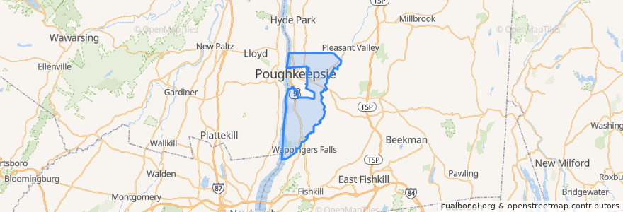 Mapa de ubicacion de Town of Poughkeepsie.