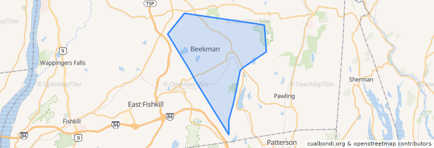 Mapa de ubicacion de Town of Beekman.