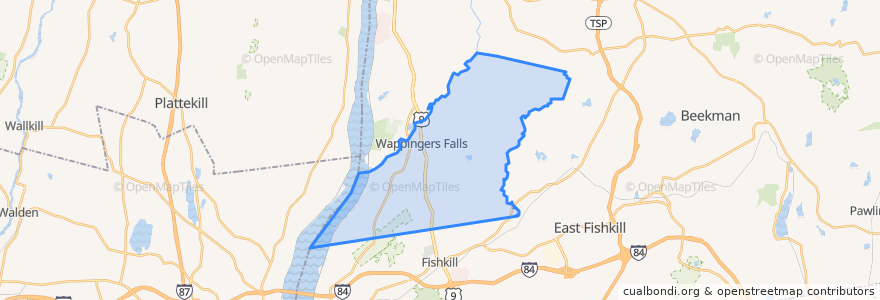 Mapa de ubicacion de Town of Wappinger.