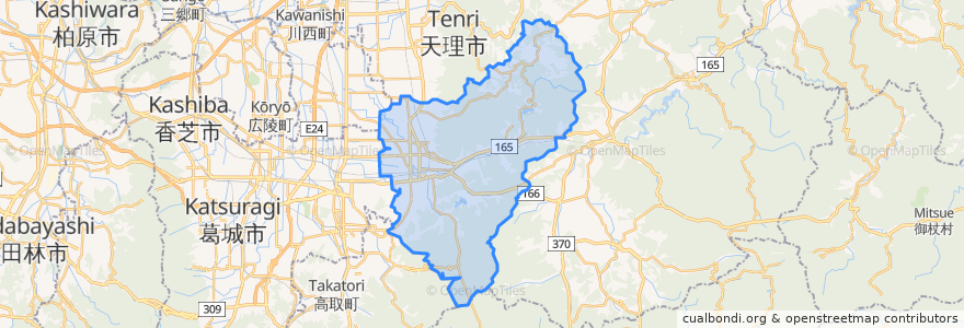 Mapa de ubicacion de 桜井市.