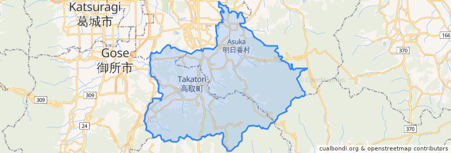 Mapa de ubicacion de 高市郡.