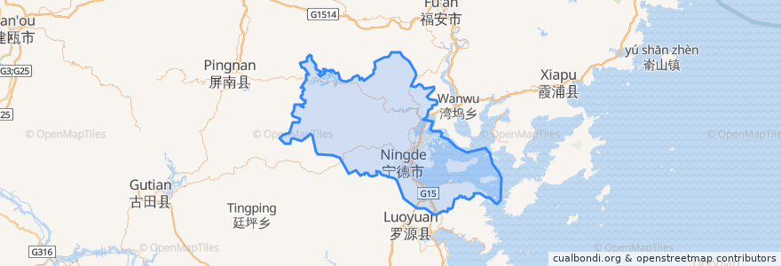 Mapa de ubicacion de 蕉城区.