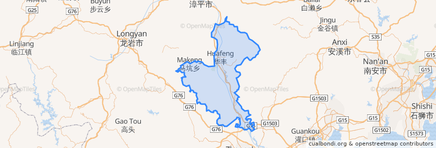 Mapa de ubicacion de 华安县.