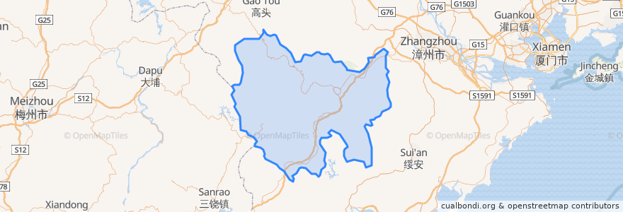 Mapa de ubicacion de 平和县.